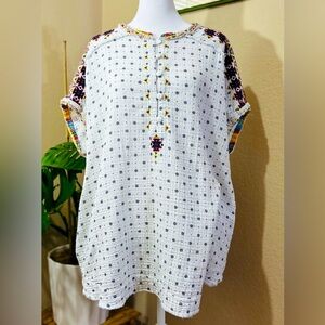 White Johnny Was gauze top.